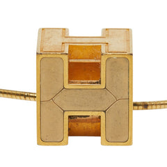 エルメス カージュ ド アッシュ Hキューブ ネックレス ペンダント ゴールド メッキ SV925 シルバー レディース HERMES 中古