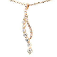 スタージュエリー K18PG ピンクゴールド ダイヤ0.25ct ペンダント ネックレス レディース STAR JEWELRY 中古