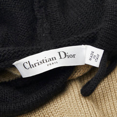 ディオール 22AW ニット パーカー サイズI40 ブラック ベージュ カシミヤ100% レディース Dior 【中古】