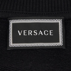 ヴェルサーチェ ロゴ オーバーサイズ トレーナー スウェット サイズ164cm ブラック ピンク コットン メンズ VERSACE 【中古】