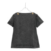 ルイ ヴィトン アンカーモチーフ 錨 チェーン ボートネック ウォッシュ 半袖Tシャツ 新品未使用タグ付 ブラック(ウォッシュド) ゴールド コットン レディース LOUIS VUITTON 中古
