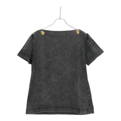 ルイ ヴィトン アンカーモチーフ 錨 チェーン ボートネック ウォッシュ 半袖Tシャツ 新品未使用タグ付 ブラック(ウォッシュド) ゴールド コットン レディース LOUIS VUITTON 中古