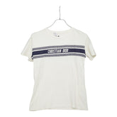 ディオール ロゴライン ジャージー クルーネック 半袖Tシャツ カットソー 143T04A4043 ホワイト ネイビー系 コットン レディース Dior 中古