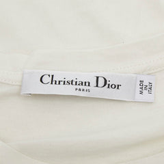 ディオール ロゴライン ジャージー クルーネック 半袖Tシャツ カットソー 143T04A4043 ホワイト ネイビー系 コットン レディース Dior 中古