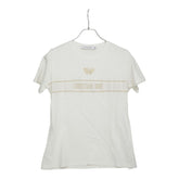 ディオール ジャージー 蝶刺繍 ロゴ 半袖Tシャツ カットソー 413T06B4414 ホワイト コットン ナイロン リヨセル レディース Dior 中古