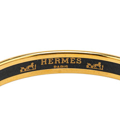 エルメス エマイユPM 七宝焼き バングル ゴールド レッド メッキ レディース HERMES 【中古】