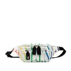 ヴァレンティノ VLTNロゴ ボディバッグ ベルトバッグ ホワイト マルチカラー ナイロン レディース VALENTINO 【中古】