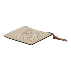 ロエベ アナグラム コインケース カードケース ベージュ ブラウン レザー レディース LOEWE 【中古】