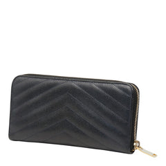 サンローラン モノグラム YSLロゴ ラウンドファスナー 長財布 358094 ブラック レザー レディース SAINT LAURENT 【中古】