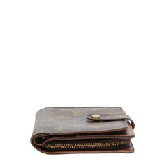 ルイ ヴィトン モノグラム ポルトパピエ 二つ折り財布 M61207 ブラウン PVC レザー レディース LOUIS VUITTON 【中古】