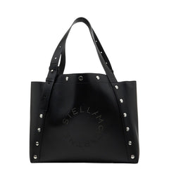 ステラマッカートニー パンチングロゴ トートバッグ ハンドバッグ ブラック レザー レディース Stella McCartney 【中古】
