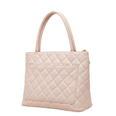 シャネル ココマーク マトラッセ 復刻トート トートバッグ ライトピンク ゴールド キャビアスキン レディース CHANEL 中古