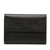 ルイ ヴィトン エピ ポルトトレゾールエテュイパピエ 三つ折り財布 M63712 ブラック レザー レディース LOUIS VUITTON 【中古】