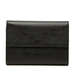 ルイ ヴィトン エピ ポルトトレゾールエテュイパピエ 三つ折り財布 M63712 ブラック レザー レディース LOUIS VUITTON 【中古】