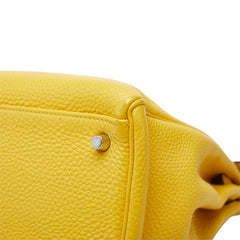 エルメス ケリー32 ハンドバッグ ショルダーバッグ 2WAY □N刻印 イエロー シルバー金具 トリヨンクレマンス レディース HERMES 中古
