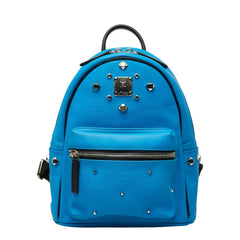 エム シー エム スターク バックパック リュック MMK 6SVH45 LW001 ブルー PVC レザー レディース MCM 中古