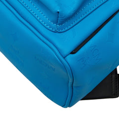 エム シー エム スターク バックパック リュック MMK 6SVH45 LW001 ブルー PVC レザー レディース MCM 中古