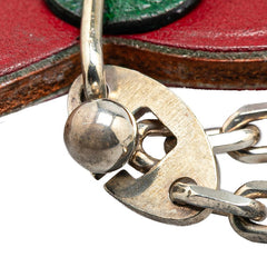 エルメス アップル リンゴ モチーフ チャーム シルバー レッド メタル レザー レディース HERMES 【中古】