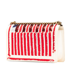 シャネル ボーイシャネル ココマーク CUBA チェーン ショルダーバッグ ホワイト レッド マルチカラー ラムスキン スパンコール キャンバス レディース CHANEL 【中古】