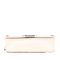 シャネル ボーイシャネル ココマーク CUBA チェーン ショルダーバッグ ホワイト レッド マルチカラー ラムスキン スパンコール キャンバス レディース CHANEL 【中古】