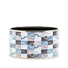 エルメス エマイユTGM シェーヌダンクル 七宝焼き ブレスレット ブルー シルバー メタル レディース HERMES 【中古】