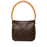 ルイ ヴィトン モノグラム ルーピングMM ショルダーバッグ ハンドバッグ M51146 ブラウン PVC レザー レディース LOUIS VUITTON 【中古】