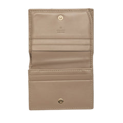 グッチ GGマーモント 二つ折り財布 コンパクトウォレット ダブルG 466492 グレージュ レザー レディース GUCCI 中古