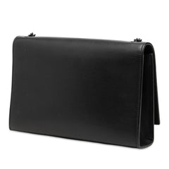 サンローラン YSLロゴ スター 星 ハート 斜め掛け チェーン ショルダーバッグ 364051 ブラック レザー レディース SAINT LAURENT 中古