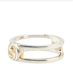 グッチ インターロッキングG オープンバンド リング 指輪 #9 SV925 シルバー レディース GUCCI 【中古】