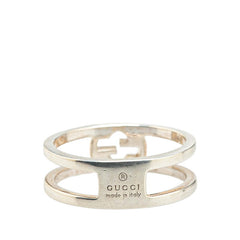 グッチ インターロッキングG オープンバンド リング 指輪 #9 SV925 シルバー レディース GUCCI 【中古】