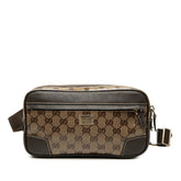 グッチ GGクリスタル ボディバッグ ウエストバッグ 336672 ベージュ ブラウン PVC レザー レディース GUCCI 【中古】