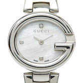 グッチ Gバルーン 3Pダイヤ シェル文字盤 腕時計 バングルウォッチ 134.5 クオーツ シルバー文字盤 ステンレススチール レディース GUCCI 【中古】