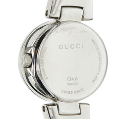 グッチ Gバルーン 3Pダイヤ シェル文字盤 腕時計 バングルウォッチ 134.5 クオーツ シルバー文字盤 ステンレススチール レディース GUCCI 【中古】
