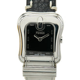 フェンディ B‐FENDI 腕時計 3800L クオーツ ブラック文字盤 ステンレススチール レザー レディース FENDI 【中古】