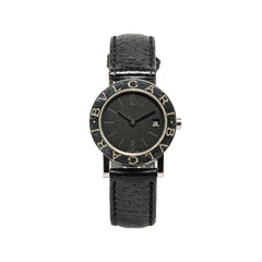 ブルガリ ブルガリブルガリ 腕時計 BB26SL クオーツ ブラック文字盤 ステンレススチール レザー レディース BVLGARI 【中古】