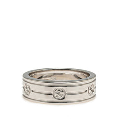 グッチ インターロッキングG リング 指輪 #13 K18WG ホワイトゴールド レディース GUCCI 【中古】