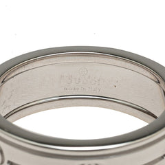 グッチ インターロッキングG リング 指輪 #13 K18WG ホワイトゴールド レディース GUCCI 【中古】