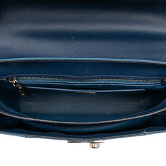 プラダ ハンドバッグ ショルダーバッグ 2WAY B2485C ブルー サフィアーノレザー レディース PRADA 【中古】