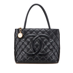 シャネル ココマーク マトラッセ 復刻トート トートバッグ ブラック キャビアスキン レディース CHANEL 【中古】