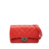 シャネル マトラッセ ココマーク チェーン ショルダーバッグ 2WAY レッド メタル金具 カーフスキン レディース CHANEL 【中古】