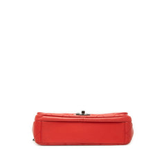 シャネル マトラッセ ココマーク チェーン ショルダーバッグ 2WAY レッド メタル金具 カーフスキン レディース CHANEL 【中古】
