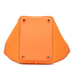 エルメス ピコタンロック カーゴPM ハンドバッグ オレンジ ゴールド金具 ヴォースイフト トワルゴエラン レディース HERMES 【中古】