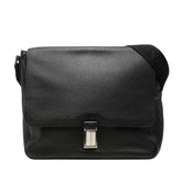 プラダ 三角ロゴプレート 斜めかけ ショルダーバッグ ブラック レザー レディース PRADA 中古
