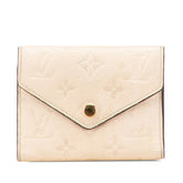 ルイ ヴィトン モノグラム アンプラント ポルト フォイユ ヴィクトリーヌ 三つ折り財布 M82344 クレーム ホワイト系 レザー レディース LOUIS VUITTON 【中古】