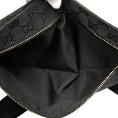 グッチ GGキャンバス ウエストバッグ ボディバッグ 28566 ブラック キャンバス レザー メンズ GUCCI 【中古】