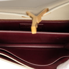 サンローラン カサンドラ YSLロゴ チェーンショルダーバッグ 532750 アイボリー レザー レディース SAINT LAURENT 【中古】