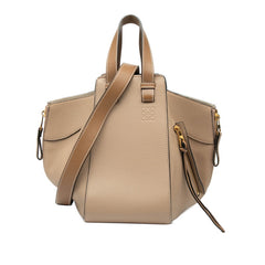 ロエベ アナグラム ハンモック スモール ハンドバッグ ショルダーバッグ 2WAY ベージュ ブラウン レザー レディース LOEWE 【中古】