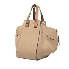 ロエベ アナグラム ハンモック スモール ハンドバッグ ショルダーバッグ 2WAY ベージュ ブラウン レザー レディース LOEWE 【中古】