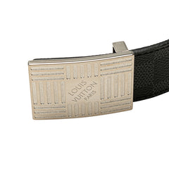 ルイ ヴィトン ダミエ グラフィット サンチュール プレート ベルト サイズ:90 M0269T ブラック PVC レザー メンズ LOUIS VUITTON 【中古】