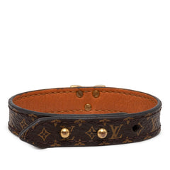 ルイ ヴィトン モノグラム ブラスレ エセンシャルV ブレスレット M6042 ブラウン ゴールド PVC レザー レディース LOUIS VUITTON 【中古】